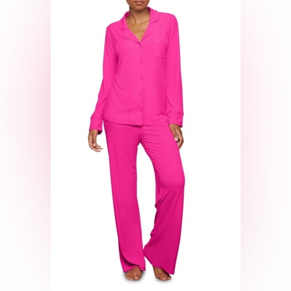 SKIMS Hot Pink Soft Lounge Rib Sleep Set - sold out color!
